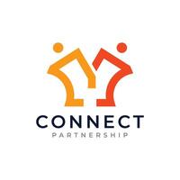 Initial letter m logo design with minimalist design concept. Connection partnership symbol. vector