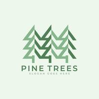 Pine Trees logo design. Abstract Geometric pine trees symbol with modern style concept. sign icon symbol logo template. vector