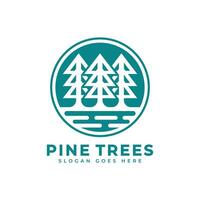 Pine Trees logo design. Abstract Geometric pine trees symbol with modern style concept. sign icon symbol logo template. vector