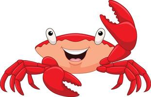 Cartoon smiling crab isolated on white background vector