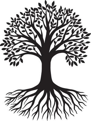 Tree silhouette on white background