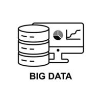 Big data framework line icon concept. Big data framework linear illustration, symbol, sign vector