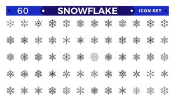 snowflakes outline icon set such as pack of simple snowflake, snowflake winter, snowflake, icons for report, presentation, diagram, web design vector