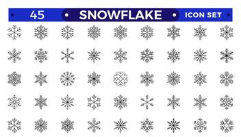 snowflakes outline icon set such as pack of simple snowflake, snowflake winter, snowflake, icons for report, presentation, diagram, web design vector