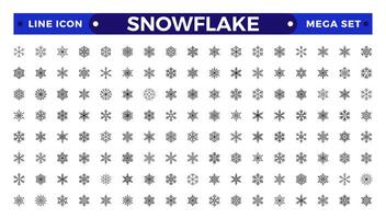 snowflakes outline icon set such as pack of simple snowflake, snowflake winter, snowflake, icons for report, presentation, diagram, web design vector