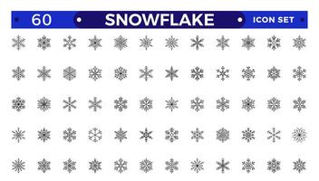 snowflakes outline icon set such as pack of simple snowflake, snowflake winter, snowflake, icons for report, presentation, diagram, web design vector