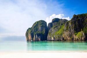 Beautiful landscape of the Maya Bay in the Phi Phi Islands, Thailand photo
