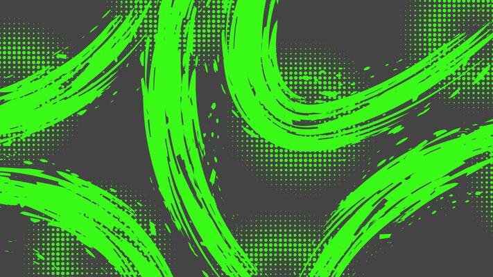 Abstract Sports Background with Green and Gray Brush Texture and Halftone Effect. Grunge Background for Banner or Poster Design