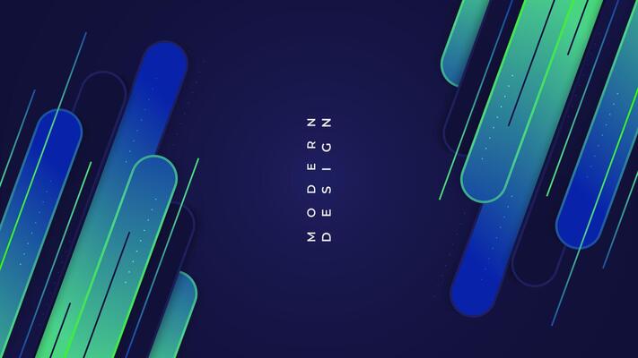 Abstract Background with Blue and Green Gradient Geometric Shapes. Vibrant Creative Banner or Cover Design
