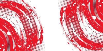 White and Red Grunge Brush Background with Halftone Effect. Retro Grunge Background vector