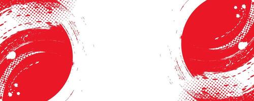 White and Red Grunge Brush Background with Halftone Effect. Retro Grunge Background vector
