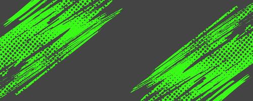Abstract Sports Background with Green and Gray Brush Texture and Halftone Effect. Grunge Background for Banner or Poster Design vector