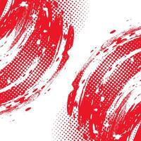 White and Red Grunge Brush Background with Halftone Effect. Retro Grunge Background vector