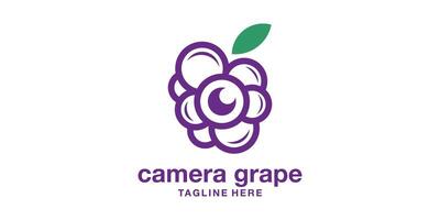 logo design camera and grapes, wine, technology, lens. logo design template, symbol, icon, , creative idea. vector