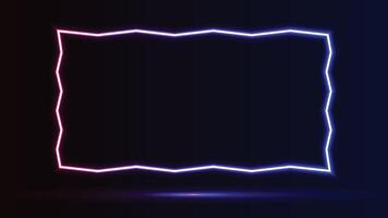 box photo frame design with a neon effect with a black background color suitable for editing materials and others vector