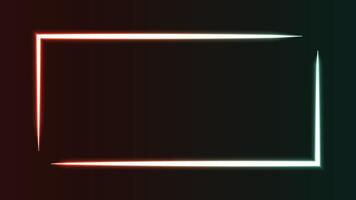 Neon effect box photo frame design with black background suitable for editing materials and others vector