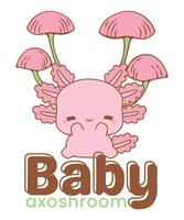 Baby Axoshroom T-Shirt Design vector