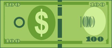 Bank note one hundred 3D front view illustration vector