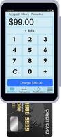 Credit card terminal and credit card in front view vector