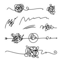 hand drawn tangled scribble sketch. Abstract doodle with line art. vector