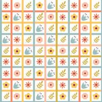 Seamless pattern of a square cage of bright colors in a cartoon style. illustration. vector