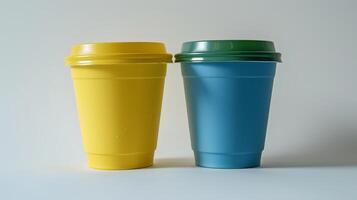 Colorful Plastic Reusable Coffee Cups photo