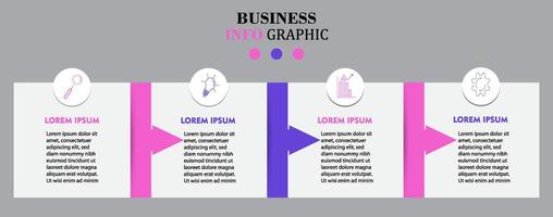 Business Infographic design template with icons and 4 four options or steps. Can be used for process diagrams, presentations, workflow layouts, banners, flowcharts. vector