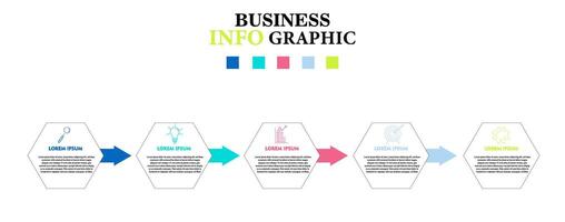 Infographic design business template with icons and 5 options or steps. hexagon or diagram design vector