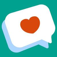 flat heart dialogue like icon vector