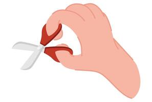 Hand using a scissors illustration vector