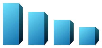3D infographic graph with four steps bar vector