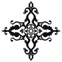 black mandala lines For easy coloring Black lines on white background, abstract elements vector