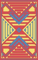 simple geometric pattern carpet red and yellow For printing wallpaper mats vector