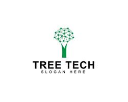 Tree Tech or Tree Science Logo Template Design , Emblem, Design Concept, Creative Symbol, Icon vector