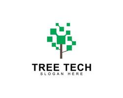 Tree Tech Logo Template Design. Creative Emblem, for Icon or Design Concept. vector