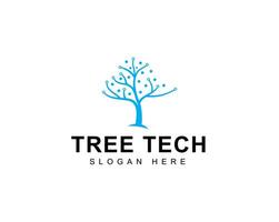 Tech tree electrical circuit digital logo icon vector