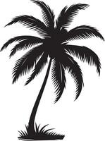 Palm tree Silhoutte High Quality with White Background vector
