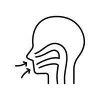 Breath line icon isolated on white background. vector