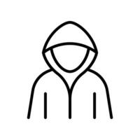 Hacker line icon isolated on white background. vector
