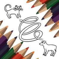 Illustration of a task for the development of motor skills. Tasks for kindergarten. vector