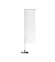 Realistic banner stand, beach flag 3d blank mockup vector