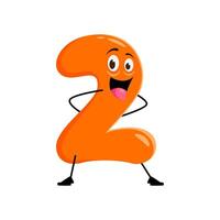 Cartoon math number character of 2 two numeral vector