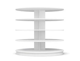 Round shelf, shop display stand, rack showcase vector
