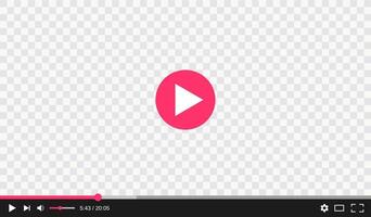 Transparent player with play control buttons vector