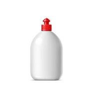 Cleanser container, detergent bottle 3d mockup vector