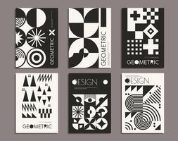 Monochrome abstract bauhaus geometric pattern vector