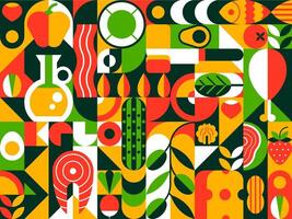 Abstract keto diet modern geometric pattern, tile vector