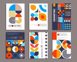 Modern abstract geometric pattern posters set vector