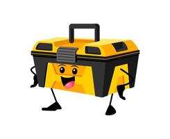 Cartoon funny toolbox building tool character vector