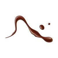 Chocolate sauce syrup drop, splash, stain or swirl vector